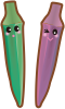 かわいいオクラ修正版（透過PNG）EPSはCS2版