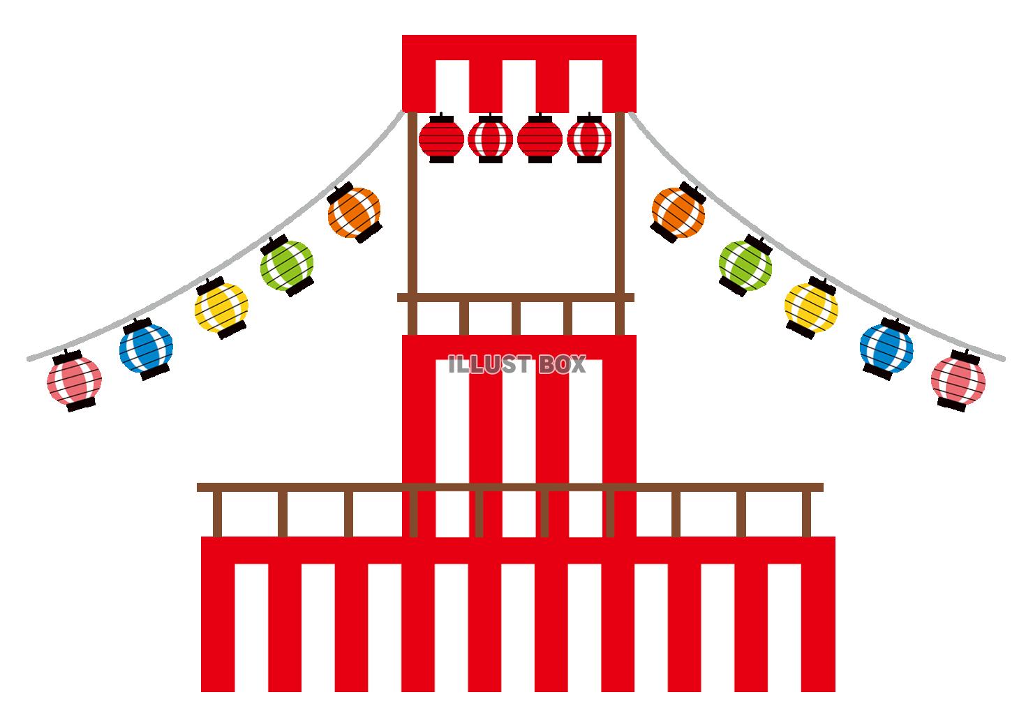 お祭りのやぐらのイラスト