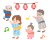 盆踊りする人々(透過png)