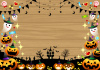 おばけ飾りのハロウィンボードヨコ