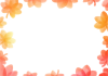 秋の紅葉の水彩イラストフレーム