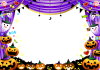 ハロウィン劇場フレームヨコ紫