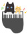 ピアノを弾く黒猫