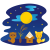 キツネさんとタヌキさんのお月見