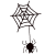 蜘蛛の巣から垂れ下がってくるクモ