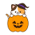 三毛猫とカボチャのおばけ