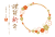 2025年巳年用の桜フォトフレーム年賀状/横02・PNG