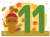 【11月カレンダー見出し】タヌキさんの芸術の秋2