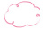 手書き筆タッチの雲フレーム/ピンクライン