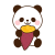 焼き芋をもつパンダ