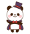 吸血鬼の仮装をするパンダ