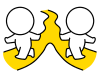 違う道を歩む2人の棒人間