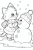 色々なレクや趣味で使いやすい塗り絵や挿絵に使いやすい可愛い猫と冬のイラスト