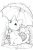 色々なレクや趣味で使いやすい塗り絵や挿絵に使いやすい可愛い猫と雨のイラスト
