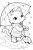 色々なレクや趣味で使いやすい塗り絵や挿絵に使いやすい可愛い猫と雨のイラスト