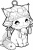 色々なレクや趣味で使いやすい塗り絵や挿絵に使いやすい可愛い猫と兜のイラスト