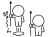 マサイ族のジャンプをする棒人間