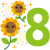 【8月のカレンダー見出し】ひまわりと花火のイラスト2