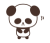 お辞儀をするパンダのキャラクター