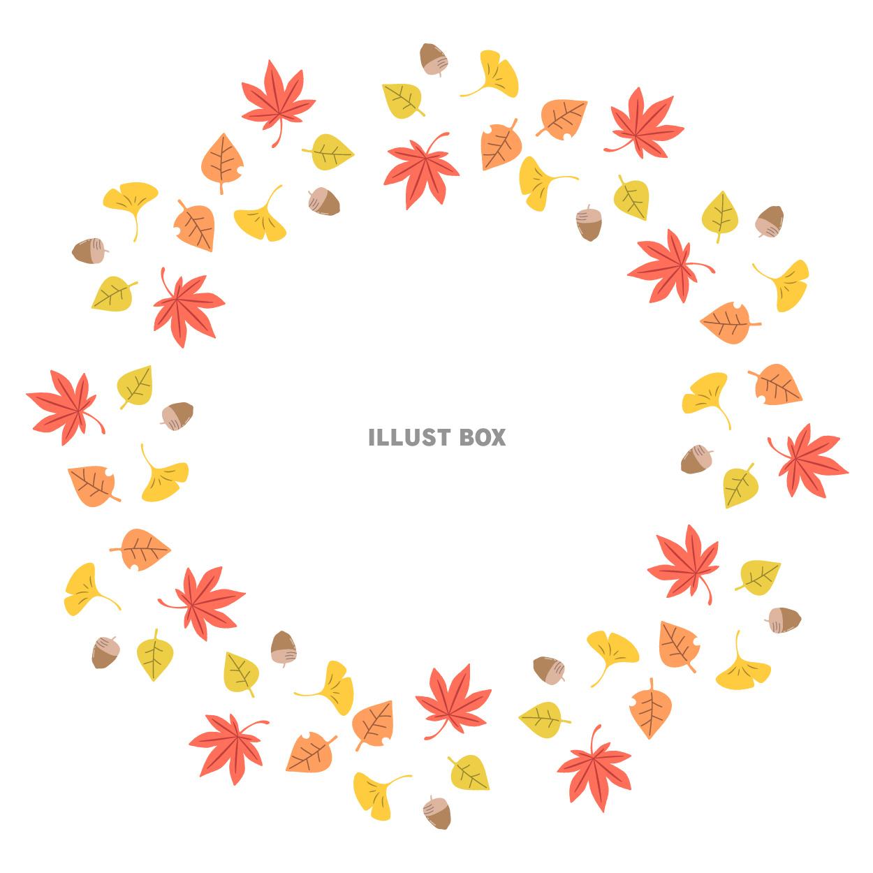 紅葉・円形のフレーム