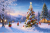 幻想的な風景　クリスマスのイラスト　クリスマスカード・フレーム ハガキカード