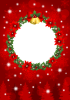クリスマスリースのフレーム背景タテ