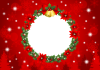 クリスマスリースのフレーム背景ヨコ