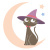 ハロウィンの夜の黒猫とお月様
