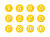かわいい数字のアイコンセット