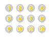 かわいい数字のアイコンセット（吹き出し）