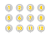 かわいい数字のアイコンセット（吹き出し）