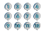ポップな立体の数字のアイコンセット（吹き出し）