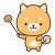 指差し棒を持つ柴犬のイラスト