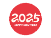 2025年へび年の年賀状イラスト素材