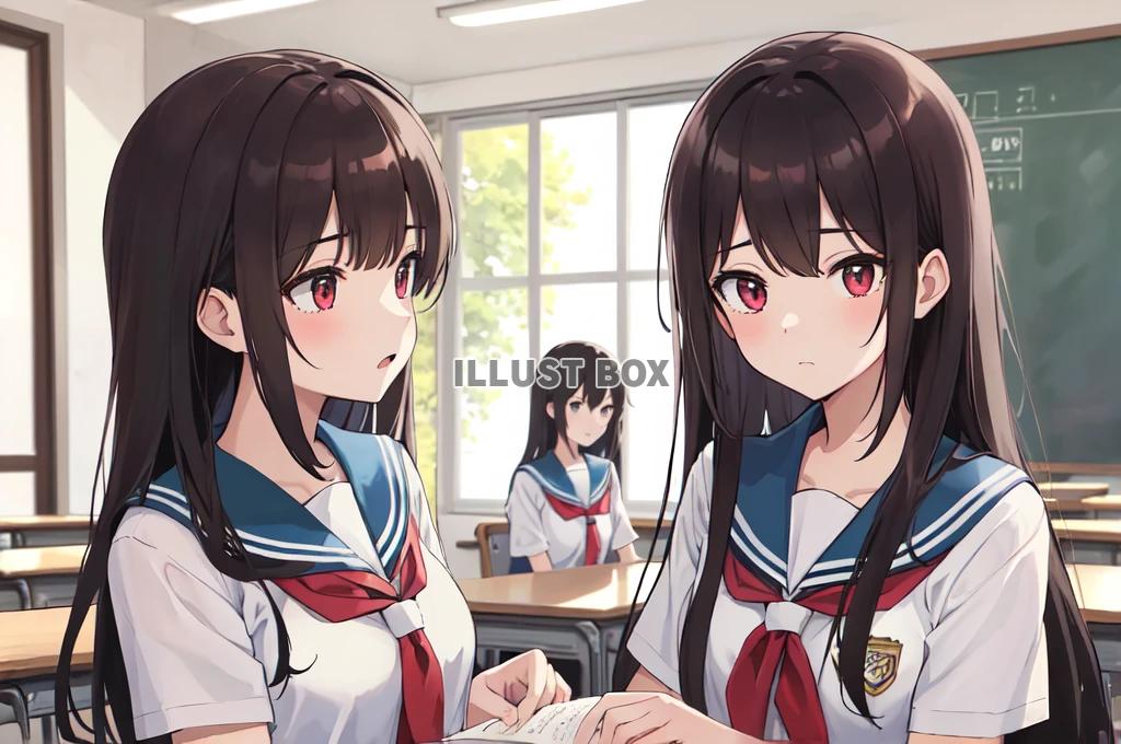 女子高生　イラスト