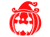 赤色のハロウィンのカボチャのシルエット