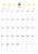 2025年4月 カレンダー 黄色と赤 令和7年　A4縦