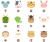 十二支の動物たち顔アイコンセット