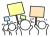 プラカードを持ってデモをする棒人間達