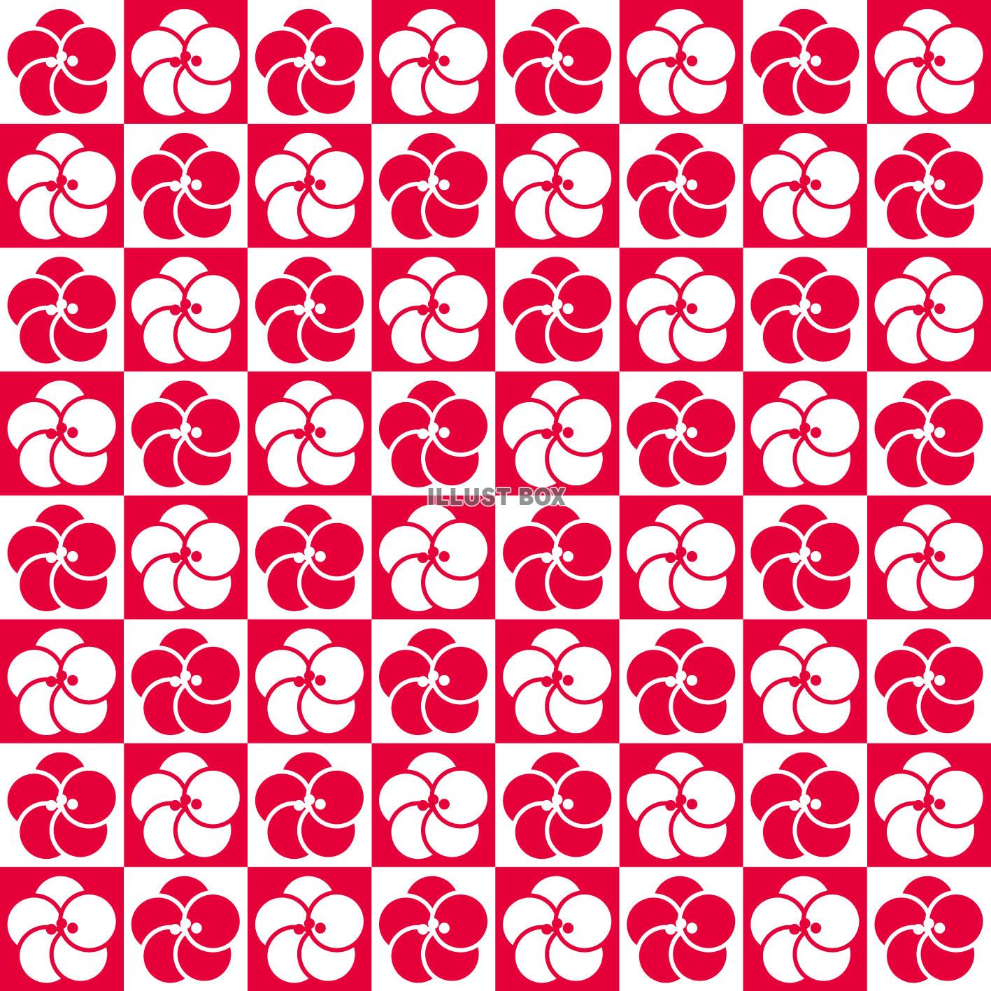 シームレス紅白梅市松パターン（EPSはCS2版）