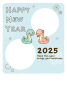年賀状2025　2匹のヘビ・写真枠