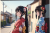 着物姿の女性　イラスト　元旦に初詣