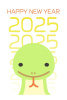 2025年年賀状、顔を出すへび2