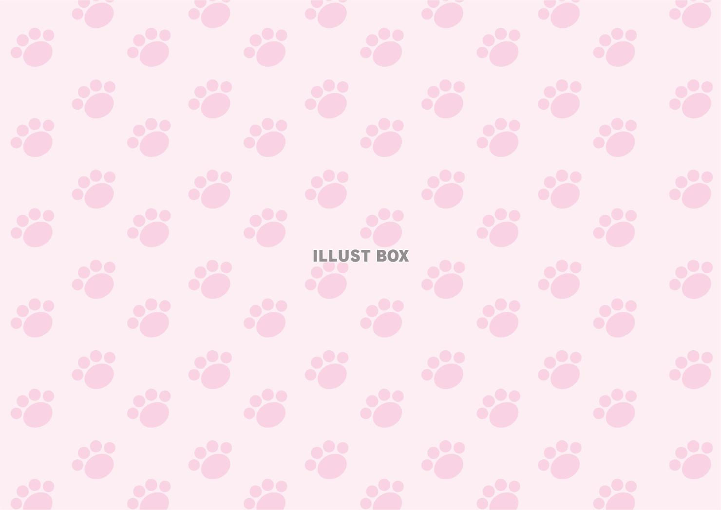 ピンク色のかわいい犬猫の足跡（肉球）背景画