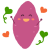 元気いっぱい喜んでいるサツマイモのキャラクター(透過png)