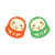 年賀状素材　へびのだるま