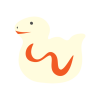 年賀状素材　白いへびの張子
