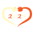 年賀状素材　へびのハートと2025