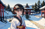 着物姿の女性　イラスト　元旦に初詣　No16