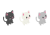 ちょこんとお座り 猫ちゃんセット（黒猫、白猫、ロシアンブルー）